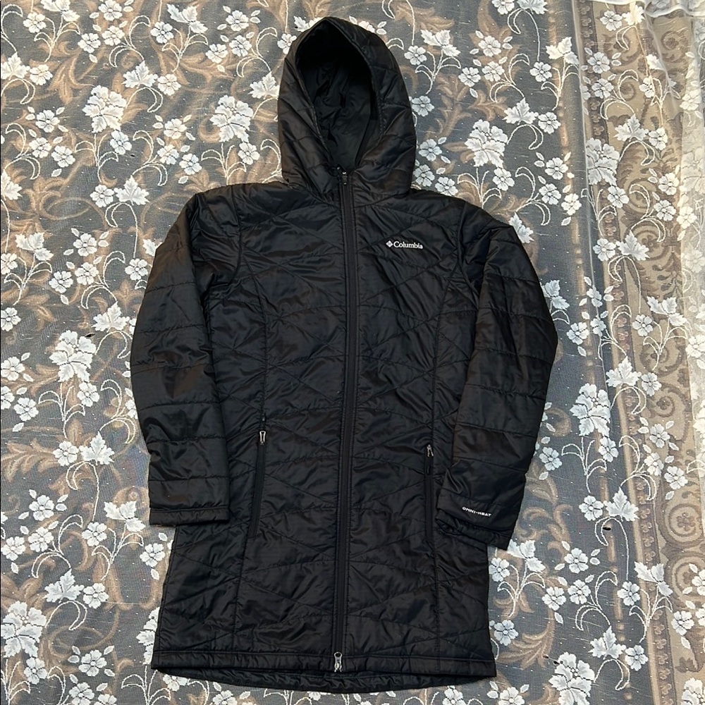 Columbia Black Quilted Hooded Jacket